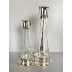 SET CONDIMENTO Acetoliere DESIGN A. Castiglioni ALESSI CRISTALLO ACCIAIO EPSS