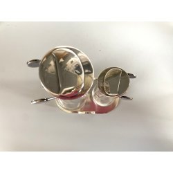 SET CONDIMENTO Acetoliere DESIGN A. Castiglioni ALESSI CRISTALLO ACCIAIO EPSS