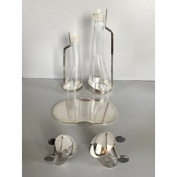 SET CONDIMENTO Acetoliere DESIGN A. Castiglioni ALESSI CRISTALLO ACCIAIO EPSS