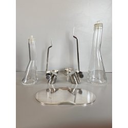 SET CONDIMENTO Acetoliere DESIGN A. Castiglioni ALESSI CRISTALLO ACCIAIO EPSS