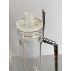 SET CONDIMENTO Acetoliere DESIGN A. Castiglioni ALESSI CRISTALLO ACCIAIO EPSS