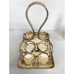 MENAGE CONDIMENTO W. Gibson BELFAST CRISTALLO MOLATO METALLO ARGENTATO EPNS '800