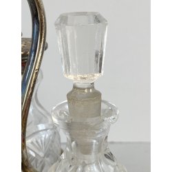 MENAGE CONDIMENTO W. Gibson BELFAST CRISTALLO MOLATO METALLO ARGENTATO EPNS '800