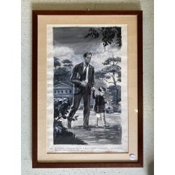 TAVOLA ORIGINALE ILLUSTRAZIONE TEMPERA CARTA Enzo Magni (Ingam) EPOCA 1950