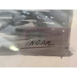 TAVOLA ORIGINALE ILLUSTRAZIONE TEMPERA CARTA Enzo Magni (Ingam) EPOCA 1950