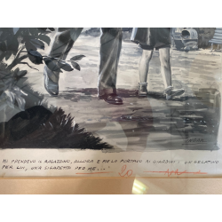 TAVOLA ORIGINALE ILLUSTRAZIONE TEMPERA CARTA Enzo Magni (Ingam) EPOCA 1950