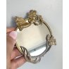 ANTICA piccola SPECCHIERA Art Nouveau LIBERTY da borsetta toeletta OTTONE 1920