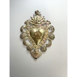 antico grande EX VOTO SACRO CUORE lamierino MARIANO Maria DEVOZIONALE preghiera