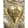 antico grande EX VOTO SACRO CUORE lamierino MARIANO Maria DEVOZIONALE preghiera
