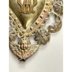 antico grande EX VOTO SACRO CUORE lamierino MARIANO Maria DEVOZIONALE preghiera