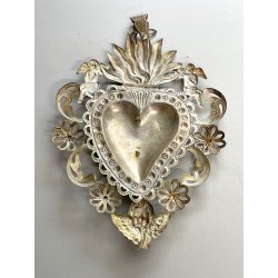 antico grande EX VOTO SACRO CUORE lamierino MARIANO Maria DEVOZIONALE preghiera