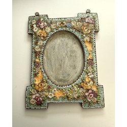 ANTICA CORNICE MICROMOSAICO epoca 1800 stile VITTORIANO h 21,5 cm da restaurare