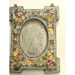 ANTICA CORNICE MICROMOSAICO epoca 1800 stile VITTORIANO h 21,5 cm da restaurare