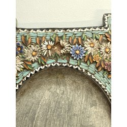 ANTICA CORNICE MICROMOSAICO epoca 1800 stile VITTORIANO h 21,5 cm da restaurare