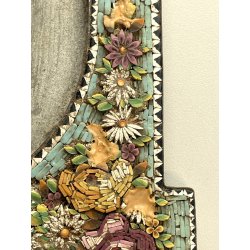 ANTICA CORNICE MICROMOSAICO epoca 1800 stile VITTORIANO h 21,5 cm da restaurare