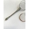 coppia antichi OCCHIALI LORGNETTE MANICO pieghevoli METALLO dorato argentato XIX