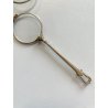 coppia antichi OCCHIALI LORGNETTE MANICO pieghevoli METALLO dorato argentato XIX