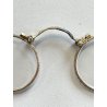 coppia antichi OCCHIALI LORGNETTE MANICO pieghevoli METALLO dorato argentato XIX