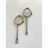 coppia antichi OCCHIALI LORGNETTE MANICO pieghevoli METALLO dorato argentato XIX