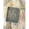 antica LIBRO SCATOLA con ROSARIO argento 800 porta reliquia MADONNA col BAMBINO