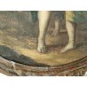 ANTICO QUADRO OVALE DIPINTO OLIO TELA epoca 700 ANGELO CUSTODE BAMBINO CORNICE