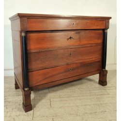 ANTICO COMO IMPERO a COLONNA 4 CASSETTI NOCE 800 CASSETTONE mobile CASSETTIERA