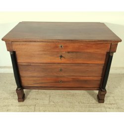 ANTICO COMO IMPERO a COLONNA 4 CASSETTI NOCE 800 CASSETTONE mobile CASSETTIERA