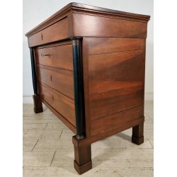 ANTICO COMO IMPERO a COLONNA 4 CASSETTI NOCE 800 CASSETTONE mobile CASSETTIERA