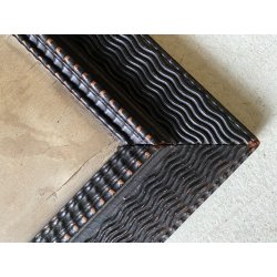 ANTICO DIPINTO OLIO TAVOLA PAESAGGIO MONTANO G. Venturini CORNICE GUILLOCHE '800