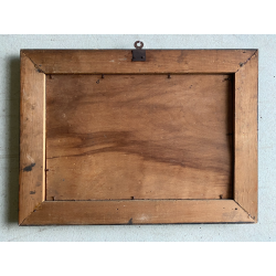 ANTICO DIPINTO OLIO TAVOLA PAESAGGIO MARINA G. Venturini CORNICE GUILLOCHE '800