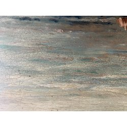 ANTICO DIPINTO OLIO TAVOLA PAESAGGIO MARINA G. Venturini CORNICE GUILLOCHE '800