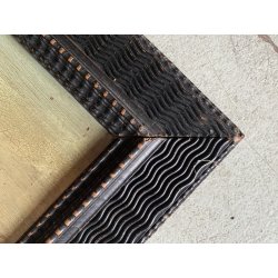 ANTICO DIPINTO OLIO TAVOLA PAESAGGIO MARINA G. Venturini CORNICE GUILLOCHE '800