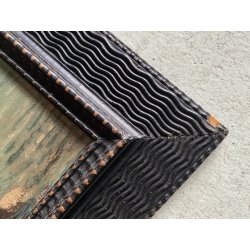 ANTICO DIPINTO OLIO TAVOLA PAESAGGIO MARINA G. Venturini CORNICE GUILLOCHE '800