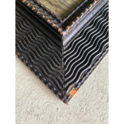 ANTICO DIPINTO OLIO TAVOLA PAESAGGIO MARINA G. Venturini CORNICE GUILLOCHE '800