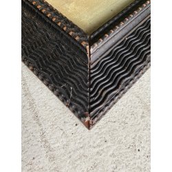 ANTICO DIPINTO OLIO TAVOLA PAESAGGIO MARINA G. Venturini CORNICE GUILLOCHE '800