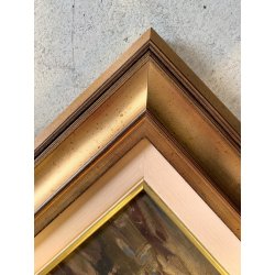 ANTICO QUADRO OLIO SCENA GENERE RIPRODUZIONE PASTORELLA con PECORE DI S. Bruzzi