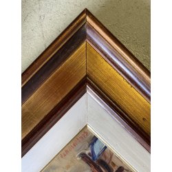 DIPINTO OLIO TAVOLA Carlo Monti PAESAGGIO P.zza DEL Popolo ARONA LAGO MAGGIORE