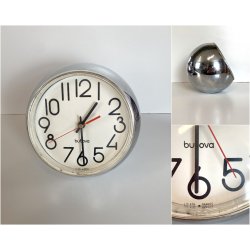 OROLOGIO VINTAGE da TAVOLO butova FRANCE SFERA METALLO CROMATO FUNZIONANTE '70