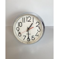 OROLOGIO VINTAGE da TAVOLO butova FRANCE SFERA METALLO CROMATO FUNZIONANTE '70