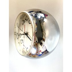 OROLOGIO VINTAGE da TAVOLO butova FRANCE SFERA METALLO CROMATO FUNZIONANTE '70
