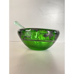 SVUOTATASCHE POSACENERE BOWL VETRO Murano DECORO FOGLIATO ARGENTO VENEZIA '40