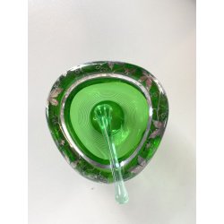 SVUOTATASCHE POSACENERE BOWL VETRO Murano DECORO FOGLIATO ARGENTO VENEZIA '40
