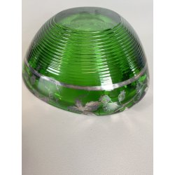 SVUOTATASCHE POSACENERE BOWL VETRO Murano DECORO FOGLIATO ARGENTO VENEZIA '40