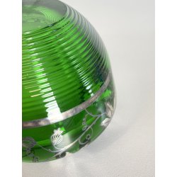 SVUOTATASCHE POSACENERE BOWL VETRO Murano DECORO FOGLIATO ARGENTO VENEZIA '40