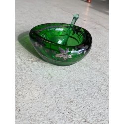 SVUOTATASCHE POSACENERE BOWL VETRO Murano DECORO FOGLIATO ARGENTO VENEZIA '40