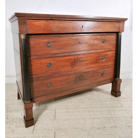 ANTICO COMO IMPERO 4 CASSETTI con SEGRETO NOCE 800 CASSETTONE mobile CASSETTIERA