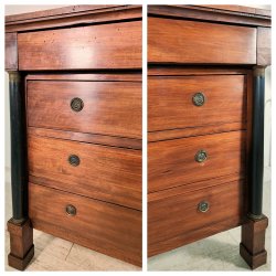 ANTICO COMO IMPERO 4 CASSETTI con SEGRETO NOCE 800 CASSETTONE mobile CASSETTIERA