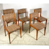 5 SEDIE VINTAGE ANNI 60 FIRMATE CASSINA CARLO DE CARLI LEGNO SEDUTA STOFFA ITALY