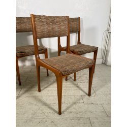 5 SEDIE VINTAGE ANNI 60 FIRMATE CASSINA CARLO DE CARLI LEGNO SEDUTA STOFFA ITALY