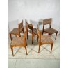 5 SEDIE VINTAGE ANNI 60 FIRMATE CASSINA CARLO DE CARLI LEGNO SEDUTA STOFFA ITALY